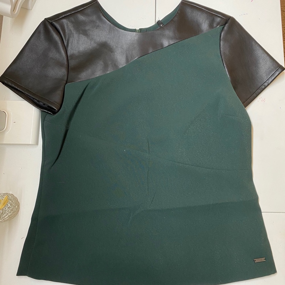 Armani Exchange green and black dress shirt